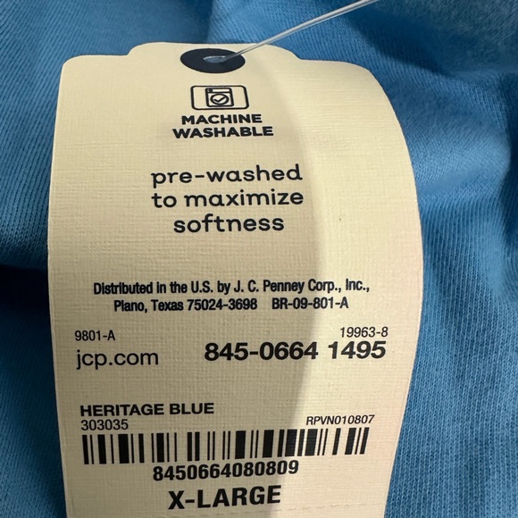 NWT St. John’s Bay Essential Mockneck Heritage Blue Size XL Normcore Classic - Picture 9 of 9